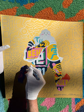 Load image into Gallery viewer, &quot;Bangkok Running Man: Gold Edition&quot; Hand Embellished Print
