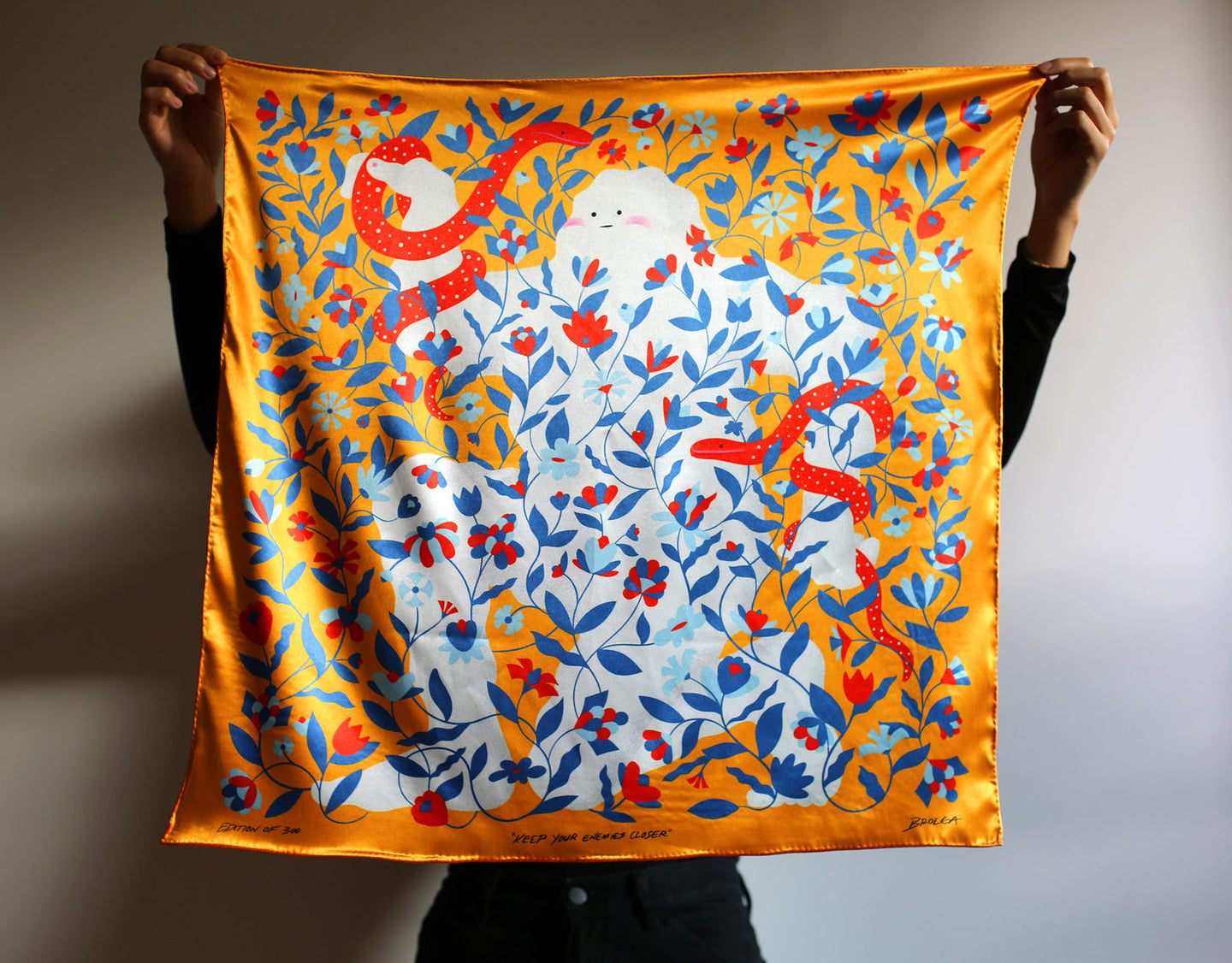 'Keep Your Enemies Closer' Silk Scarf